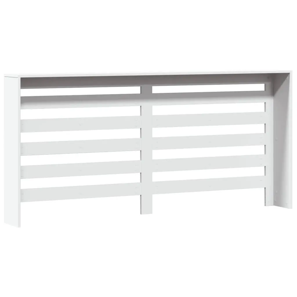 Radiator Cover White 175 x 20 x 82 cm Slatted Cabinet Living Room Shelf Heater