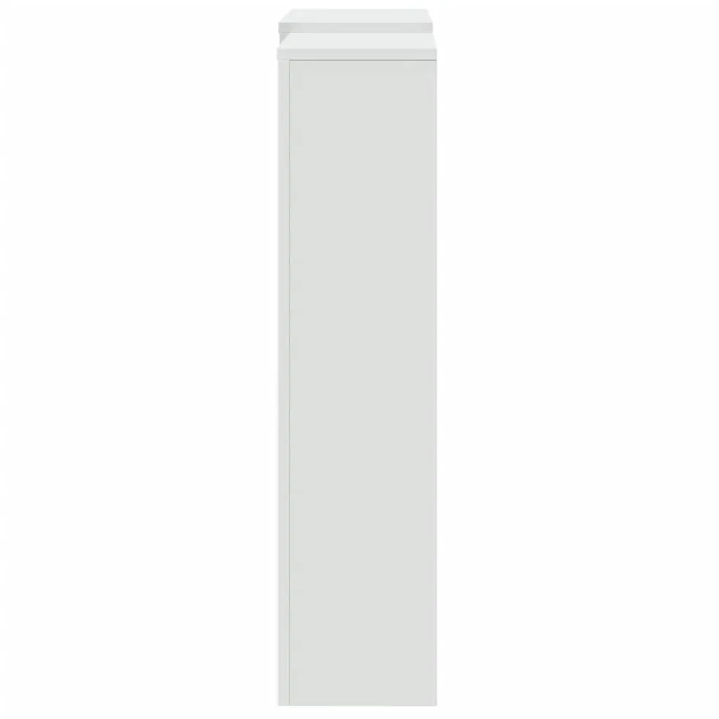 Radiator Cover White 205 x 21.5 x 83.5 cm Slatted Cabinet Shelf Living Room