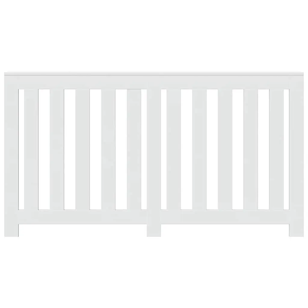 Radiator Cover Living Room White 149 x 20 x 82 cm Slatted Cabinet with Shelf