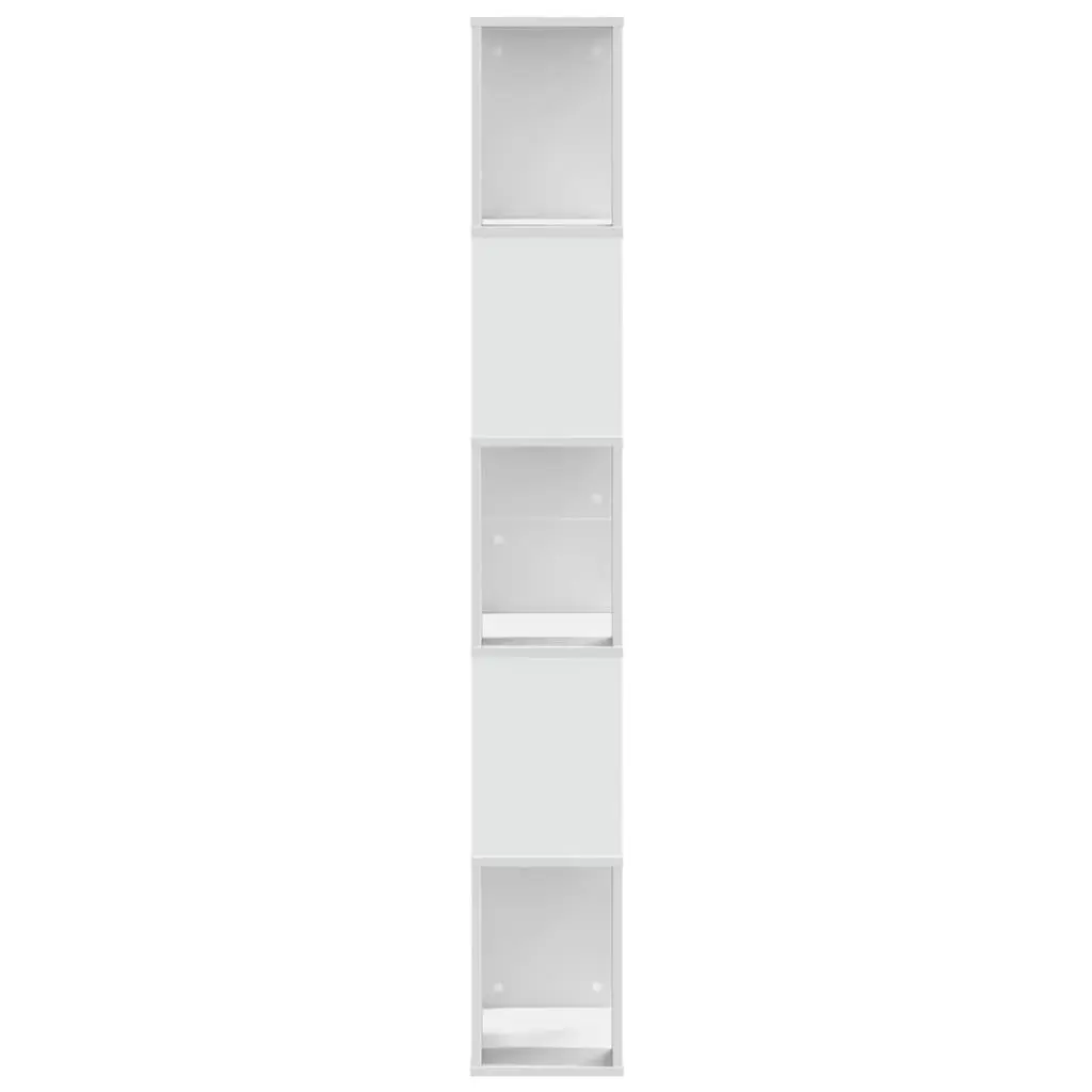 Bookcase 5-Tier White Engineered Wood Storage Shelving Unit 45x23.5x162.5 cm