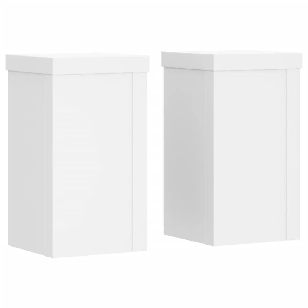 Plant Stands for Home Use 10x10x18 cm Engineered Wood White 2 Piece