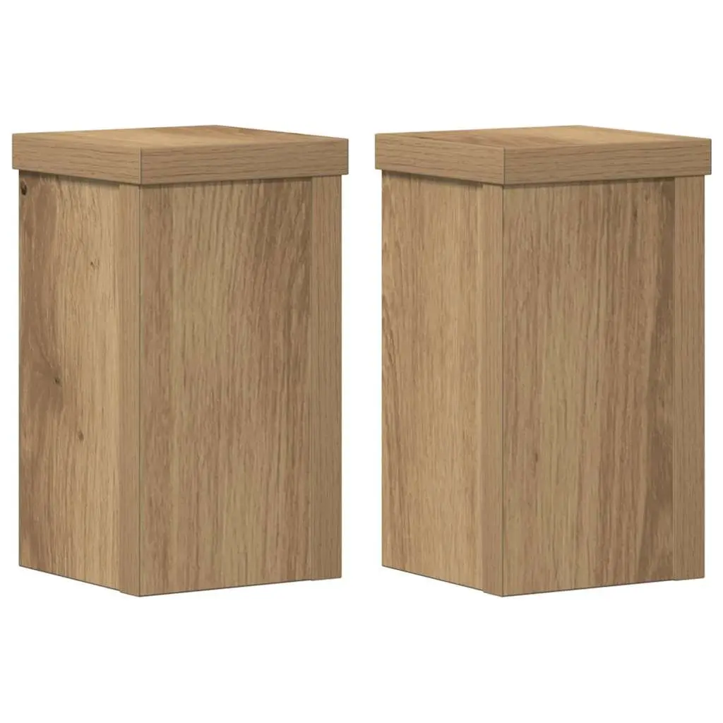 Plant Stands Indoor Outdoor 10x10x18 cm Brown Engineered Wood 2 Piece