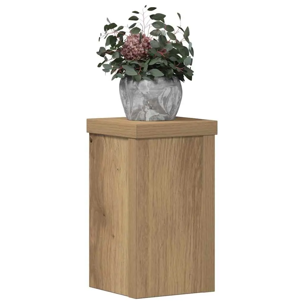Plant Stands Indoor Outdoor 10x10x18 cm Brown Engineered Wood 2 Piece