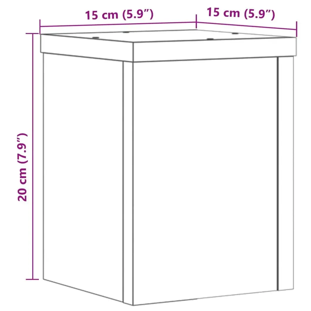 Plant Stands 2 pcs White 15x15x20 cm Engineered Wood Flower Pot Display