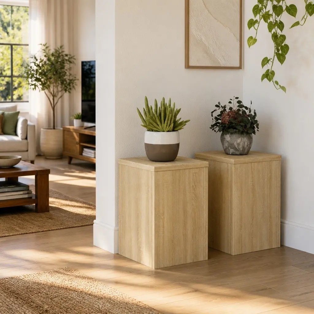 Plant Stands for Indoor Outdoor Use 20x20x30 cm Engineered Wood 2 Piece Sonoma Oak