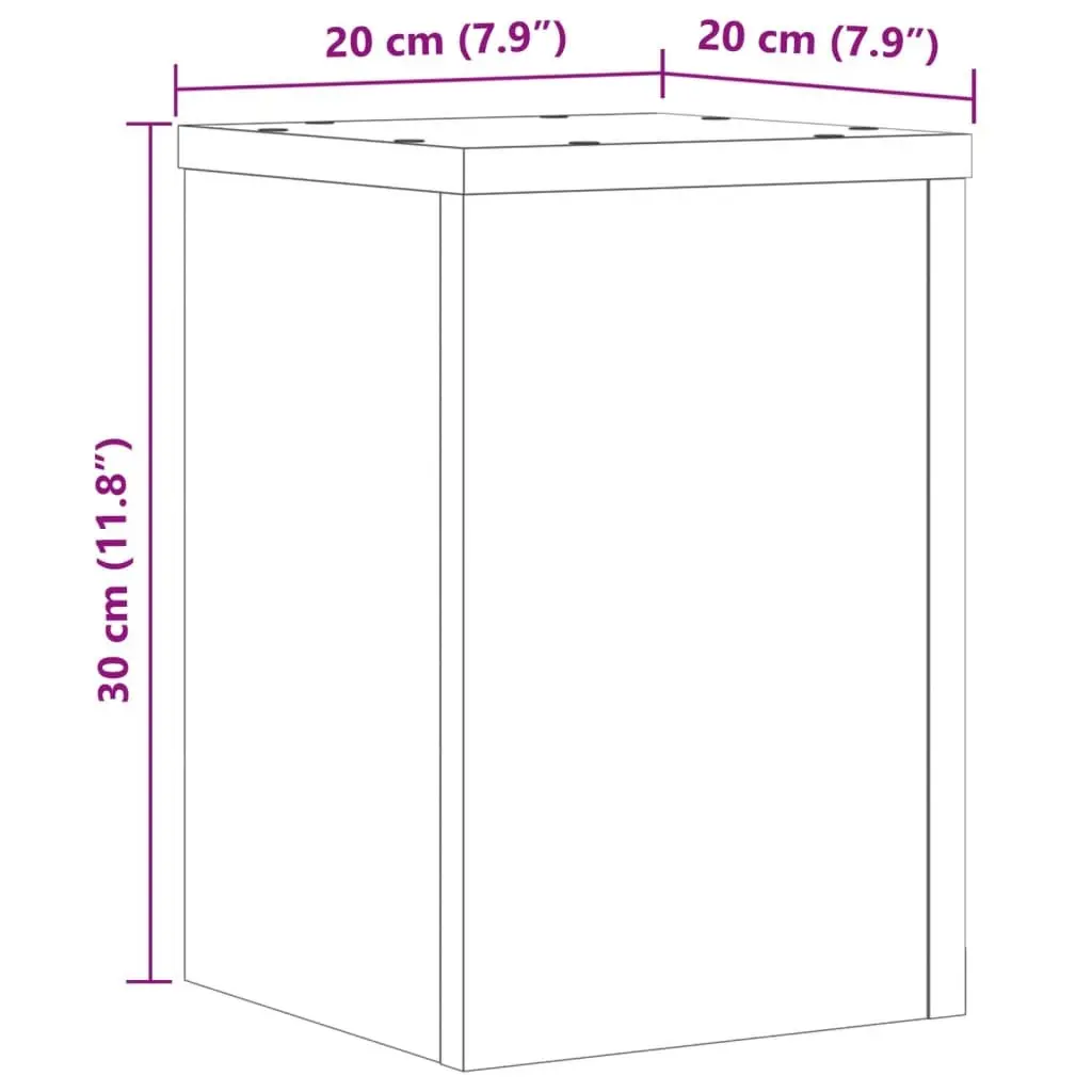 Plant Stands for Indoor Outdoor Use 20x20x30 cm Engineered Wood 2 Piece Sonoma Oak