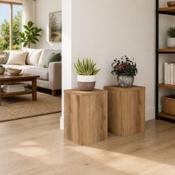 Engineered Wood Plant Stands 2 pcs Brown 20x20x30 cm