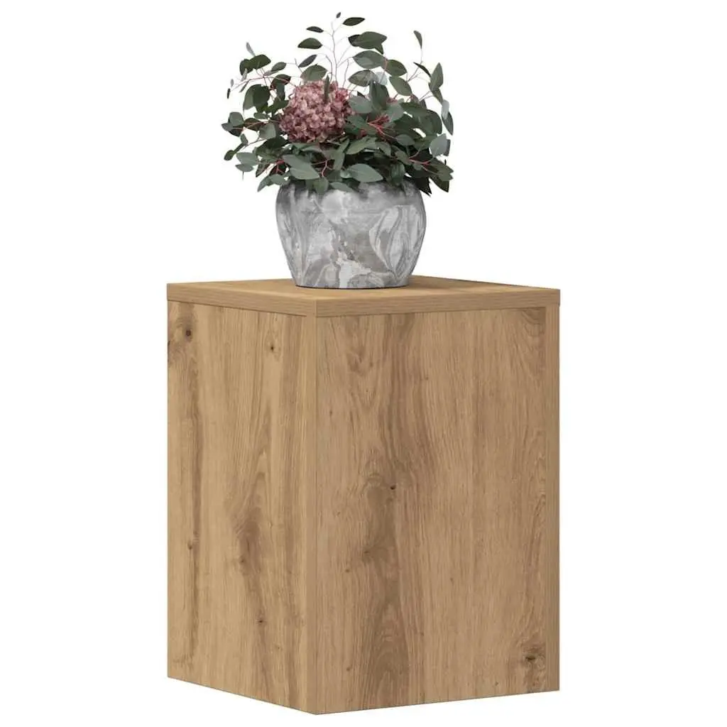 Plant Stands 2 pcs Engineered Wood Brown 25x25x35 cm Home Garden Decor Display