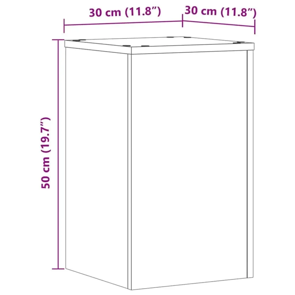 Plant Stands for Home and Garden 30x30x50 cm Brown 2 Piece Engineered Wood Flower Display Holder