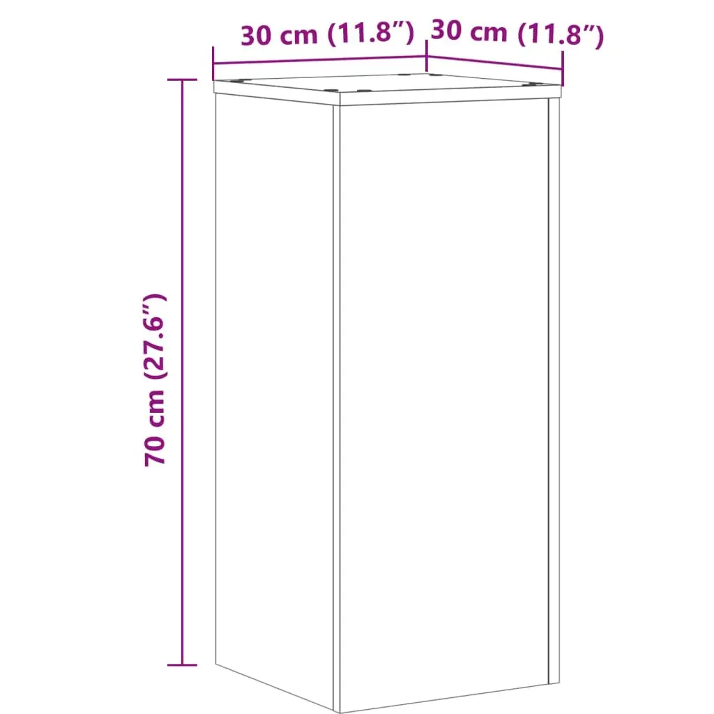 Plant Stand 30x30x70 cm White Engineered Wood Flower Pot Display Indoor Garden