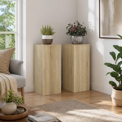 2-Pack Plant Stands: Brown Engineered Wood, 30x30x70 cm