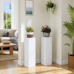 White Plant Stands 2 Pack - Engineered Wood, 17x17x60 cm