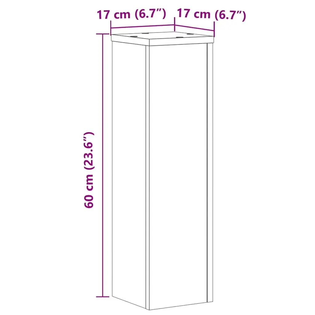 Plant Stands Indoor Outdoor 17x17x60 cm Engineered Wood 2 pcs White Display