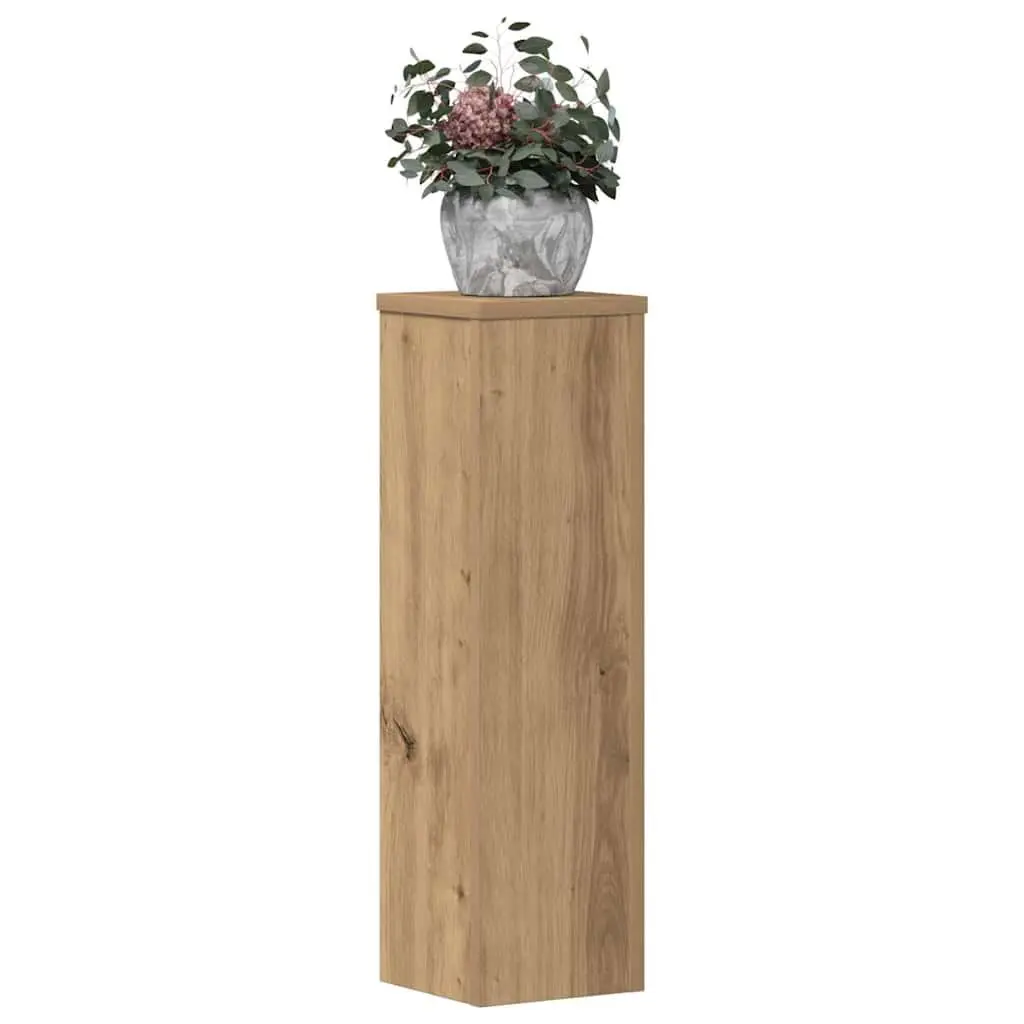 Plant Stands 2 Pieces Brown Engineered Wood 17x17x60 cm Flower Pot Display