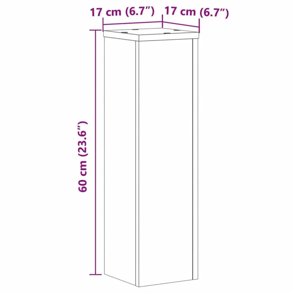 Plant Stands 2 Pieces Brown Engineered Wood 17x17x60 cm Flower Pot Display