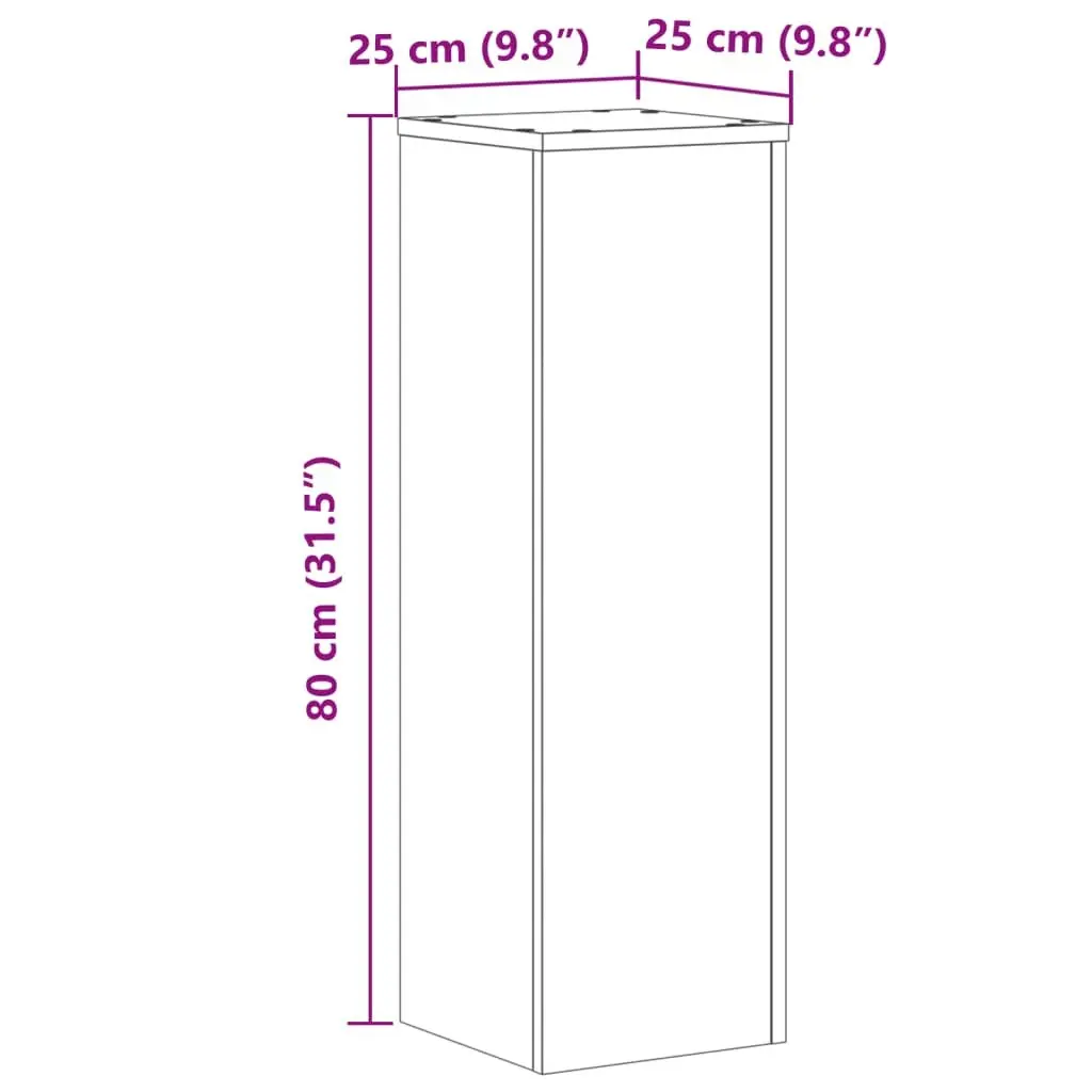 Plant Stands 2 pcs White 25x25x80 cm Engineered Wood Flower Pot Display
