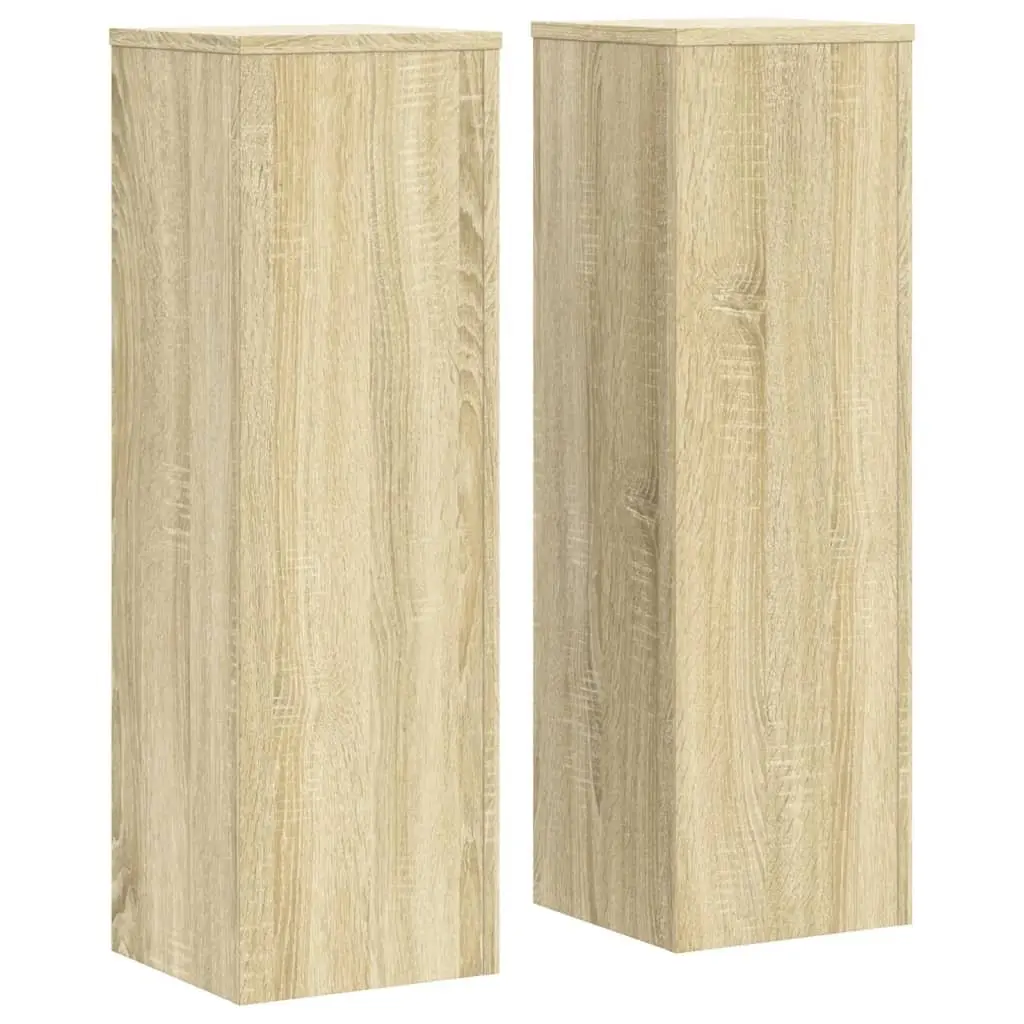 Plant Stands for Home and Garden 25x25x80 cm 2 Piece Sonoma Oak Engineered Wood Flower Pot Display