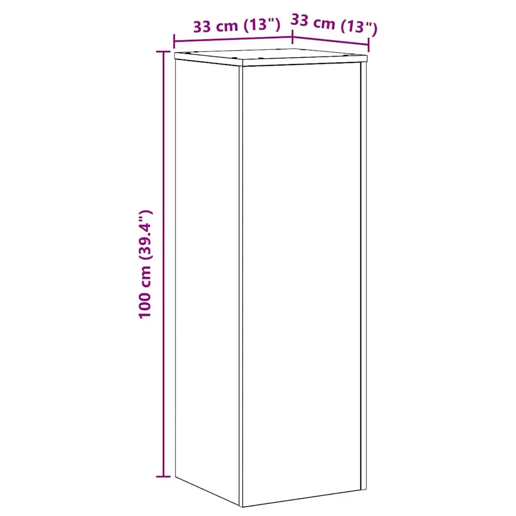Plant Stand Indoor Outdoor Engineered Wood Brown 33x33x100cm