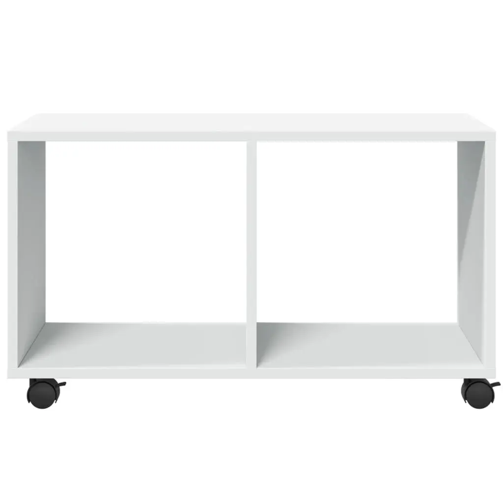 Rolling Cabinet White Storage Unit Furniture with Swivel Wheels and Lockable