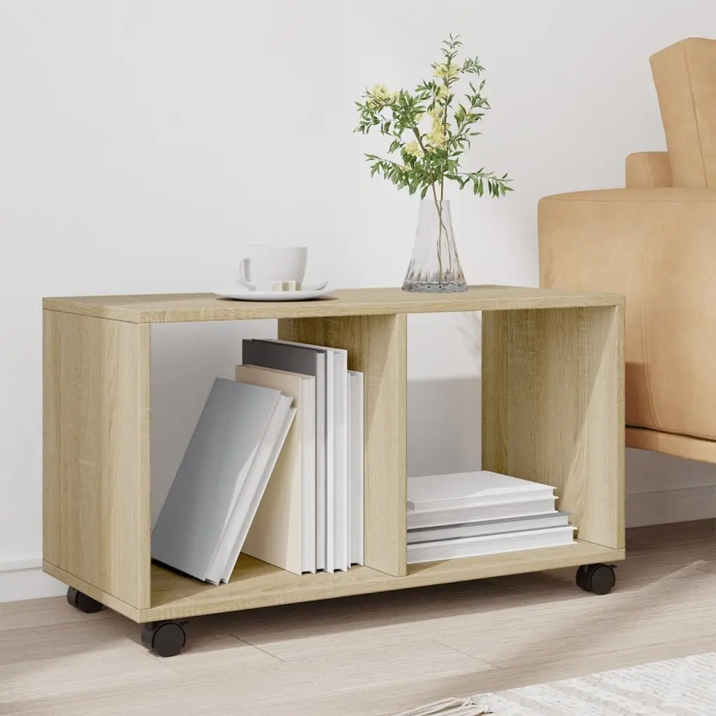 Rolling Cabinet Storage Furniture for Living Room Kitchen Bedroom Brown 72L x 33W x 42.5H cm