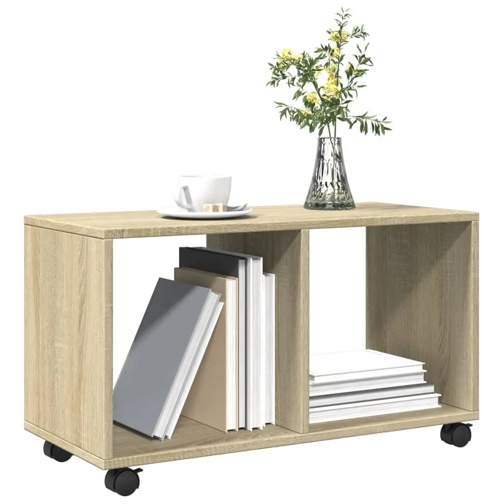 Rolling Cabinet Storage Furniture for Living Room Kitchen Bedroom Brown 72L x 33W x 42.5H cm