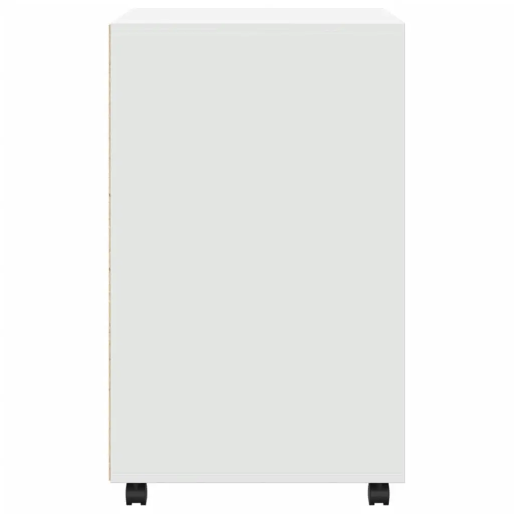 Rolling Cabinet White Storage Organizer for Home Office 60W x 48D x 81H cm