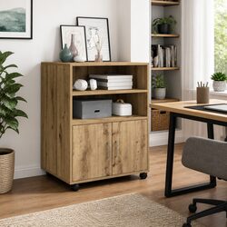 Specifications for Brown Rolling Cabinet with Wheels