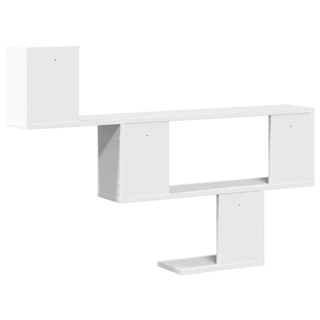 White Floating Wall Shelf Engineered Wood 100x15x70cm Storage Display Home