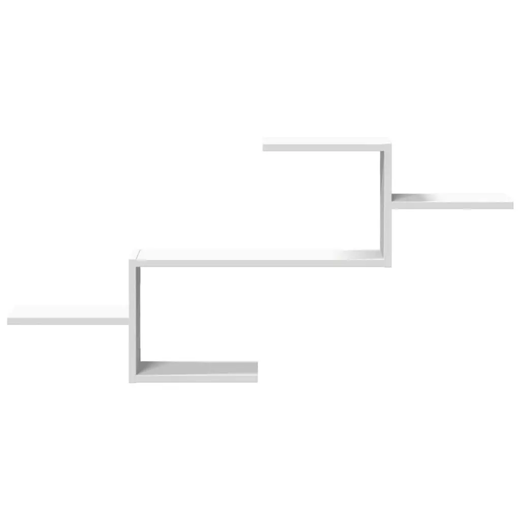 Wall Shelf White Floating Storage Display Engineered Wood 104x15x49cm