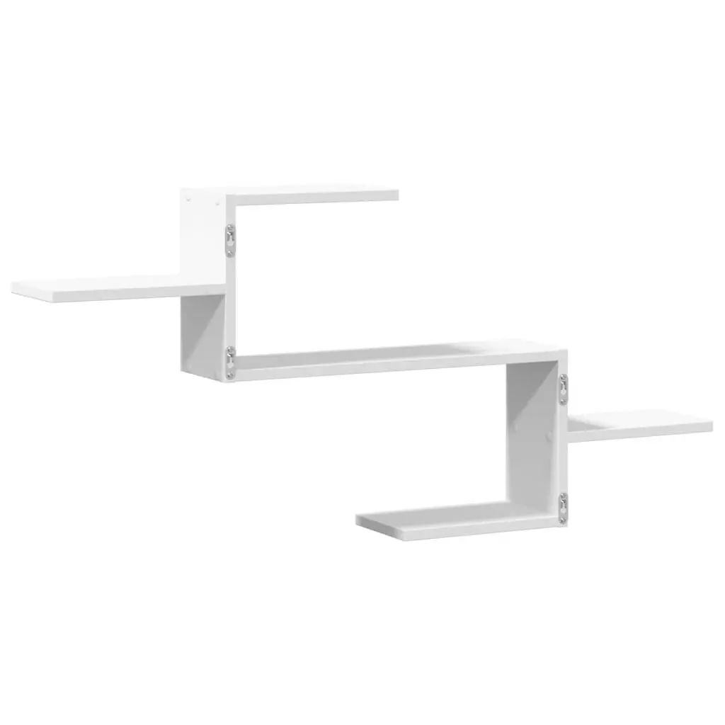 Wall Shelf White Floating Storage Display Engineered Wood 104x15x49cm