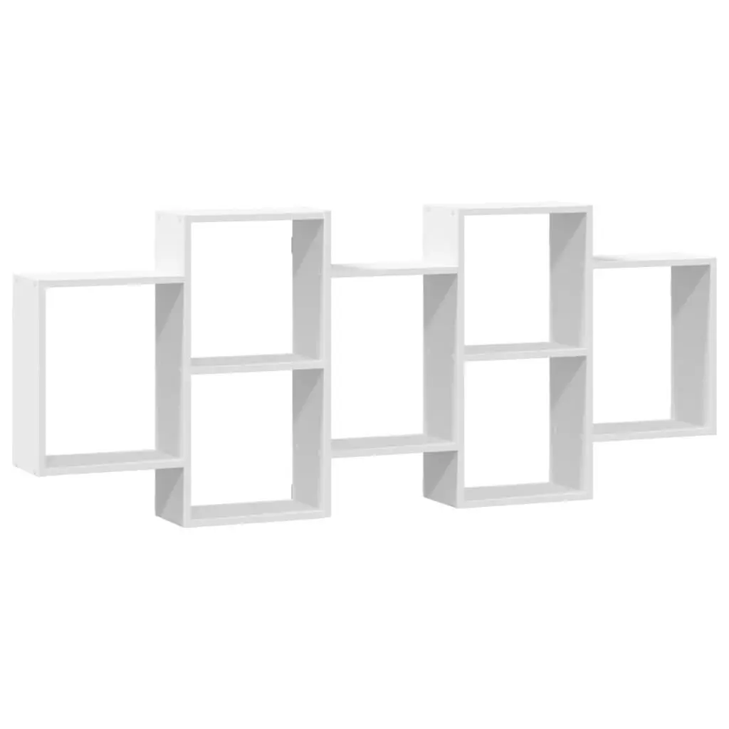 Floating Display Shelf White 159x18x65 cm Engineered Wood