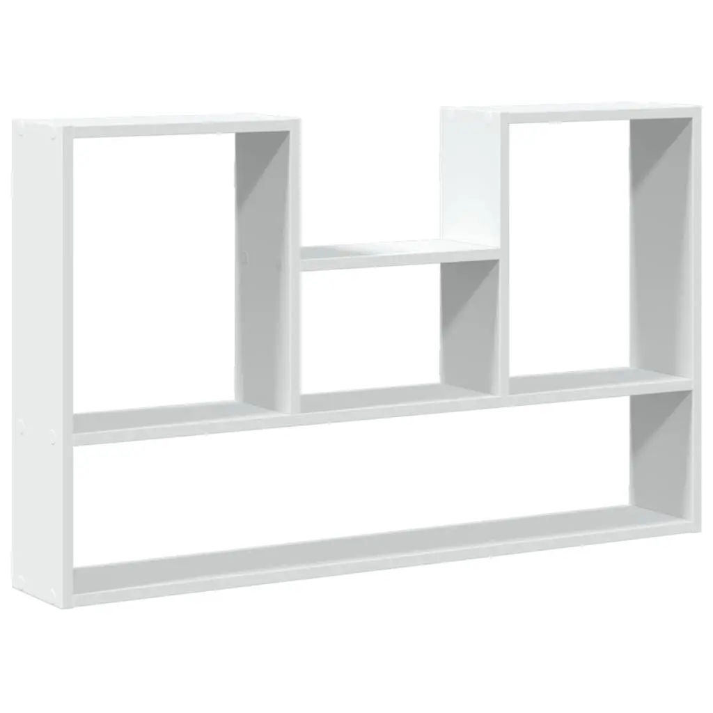 Wall Shelf White Floating Storage Display Organizer Engineered Wood 99x15x60cm