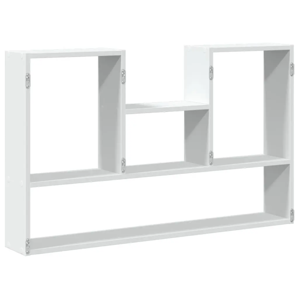 Wall Shelf White Floating Storage Display Organizer Engineered Wood 99x15x60cm