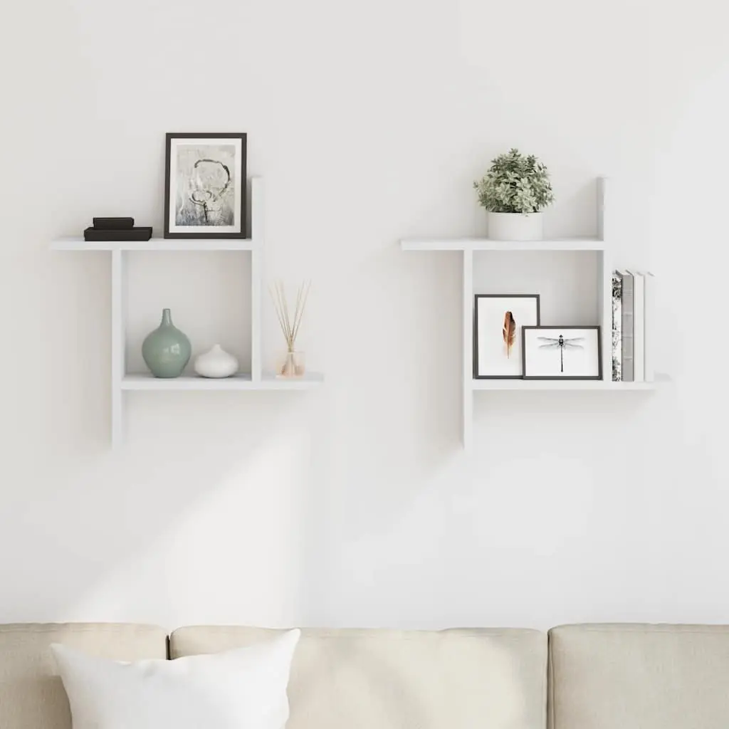 White Floating Wall Shelves 50x12x50 cm, 2 pc