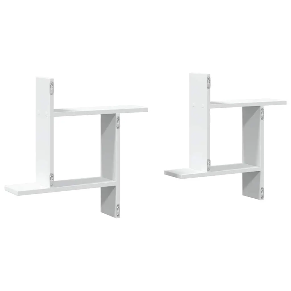 White Floating Wall Shelves 50x12x50 cm, 2 pc