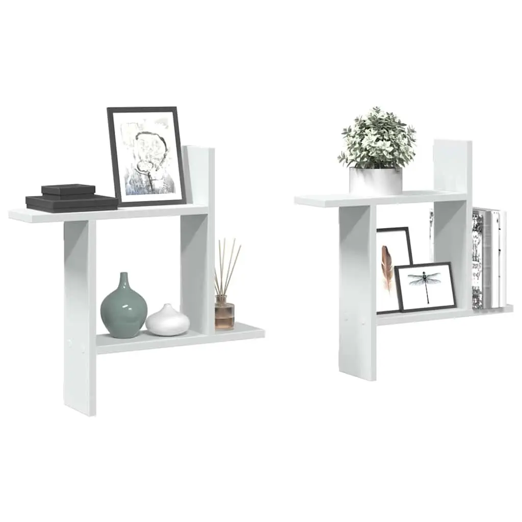 White Floating Wall Shelves 50x12x50 cm, 2 pc