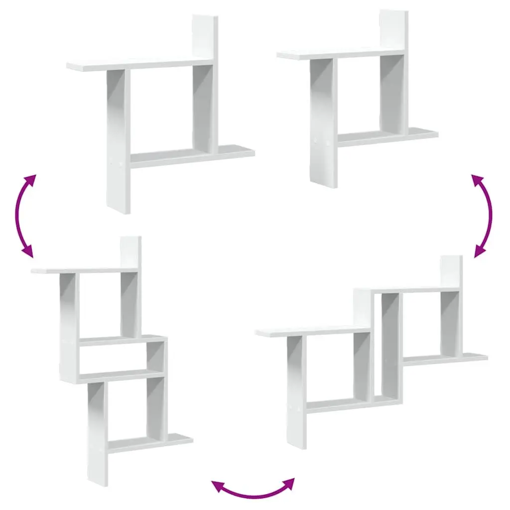 White Floating Wall Shelves 50x12x50 cm, 2 pc