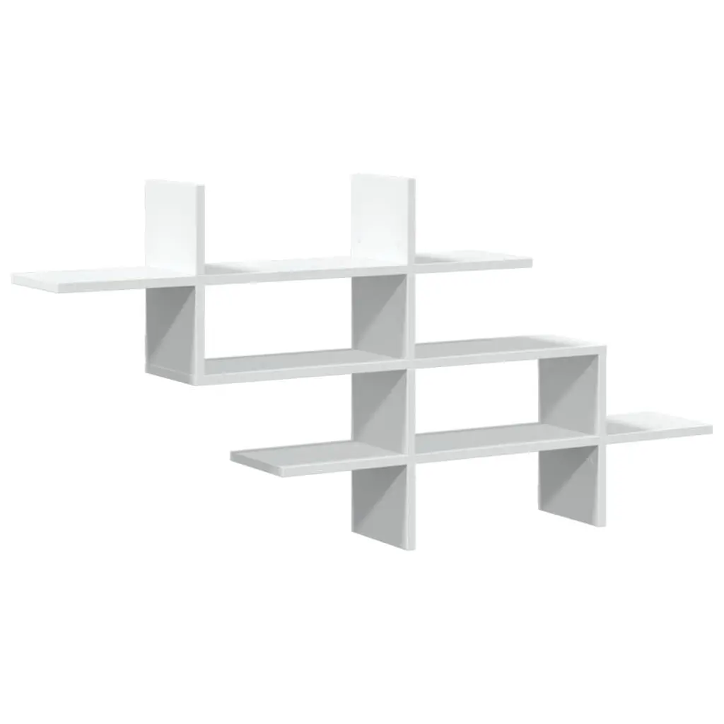 Wall Shelf White Floating Storage Display Shelving Unit Engineered Wood