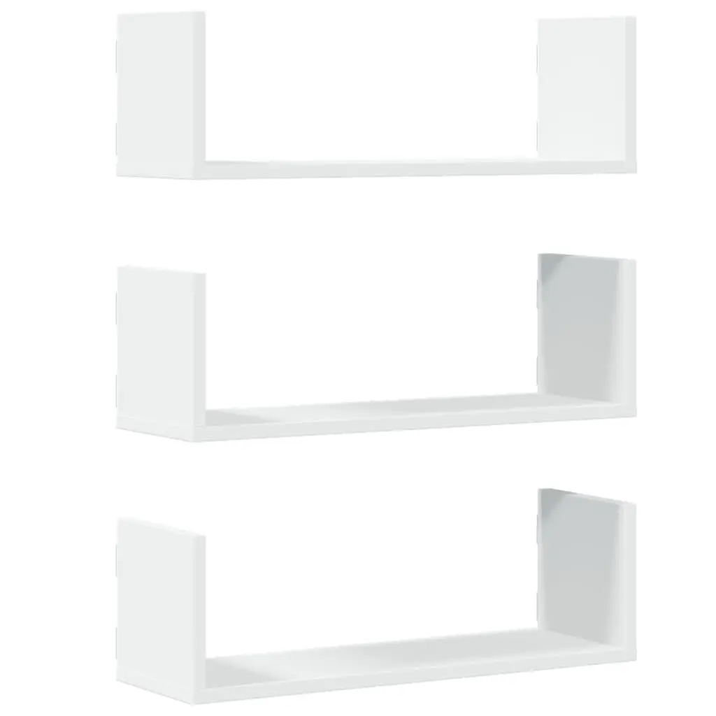 Floating Wall Shelves White 3 pcs, Engineered Wood 58x18x18 cm