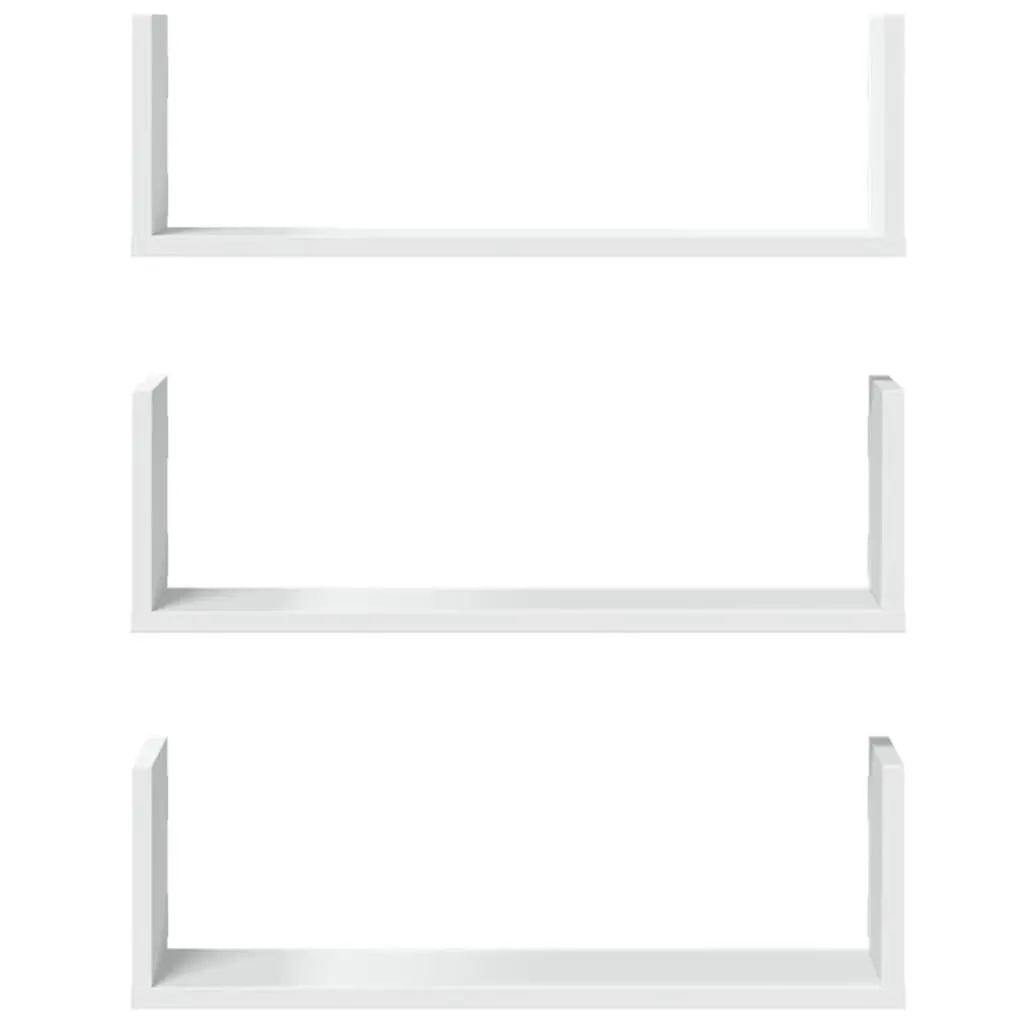Floating Wall Shelves White 3 pcs, Engineered Wood 58x18x18 cm