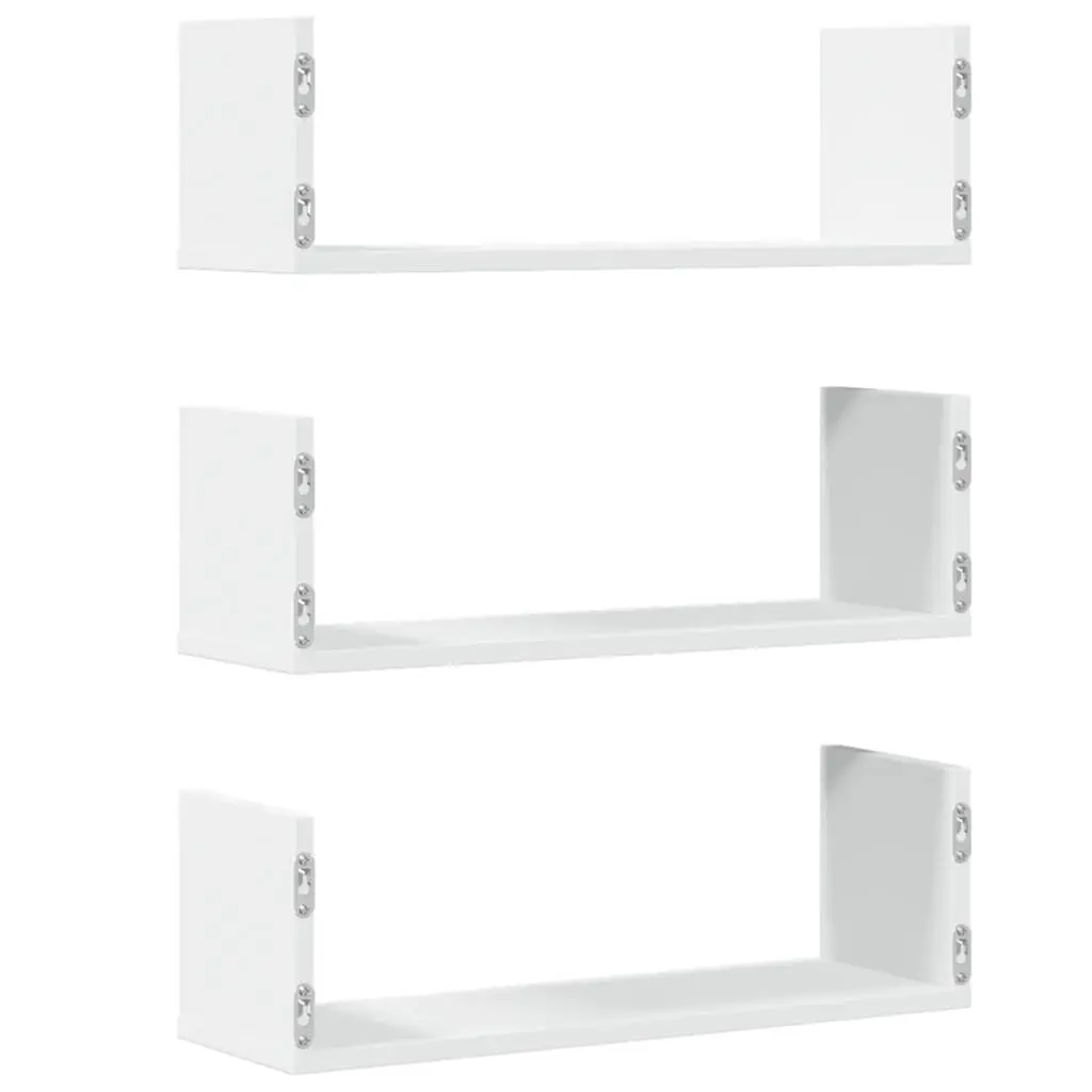 Floating Wall Shelves White 3 pcs, Engineered Wood 58x18x18 cm