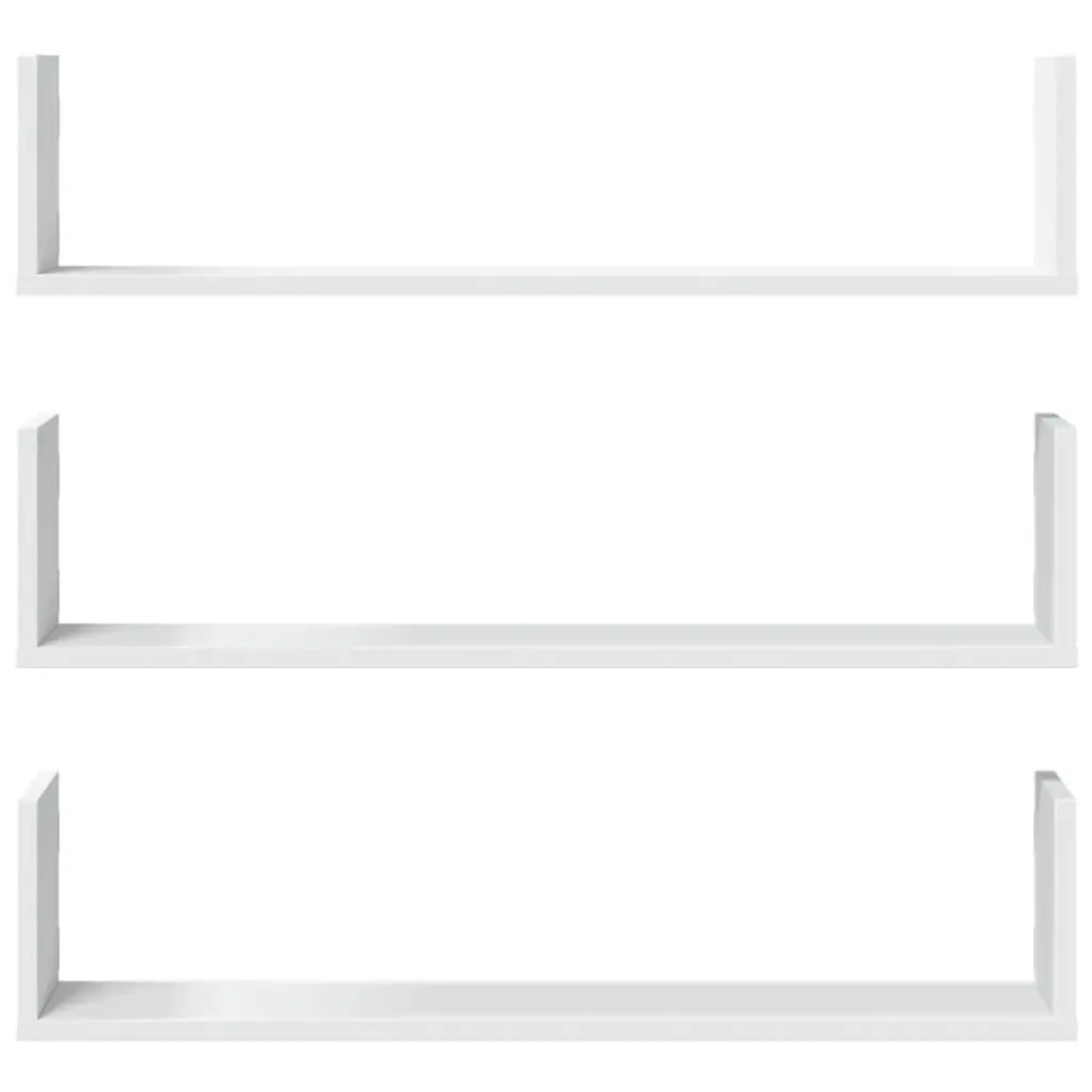 Wall Shelves 3 Pieces White Floating Storage Display Organiser 80x18x18 cm