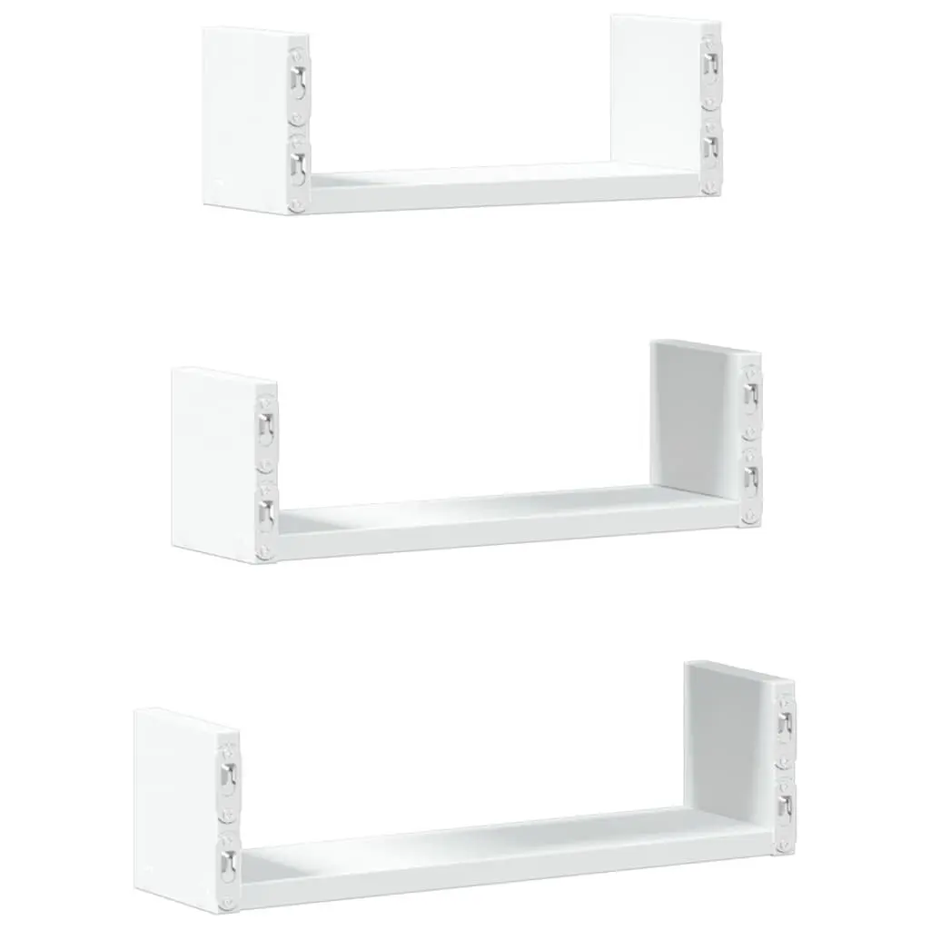 Wall Shelf 3 pcs White Floating Display Storage Shelves for Bedroom Living Room