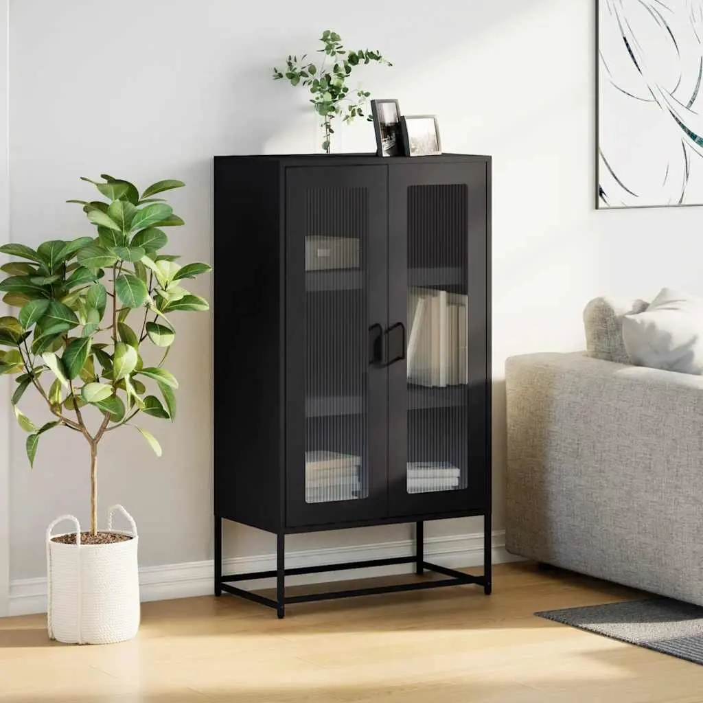 Highboard Storage Cabinet in Black