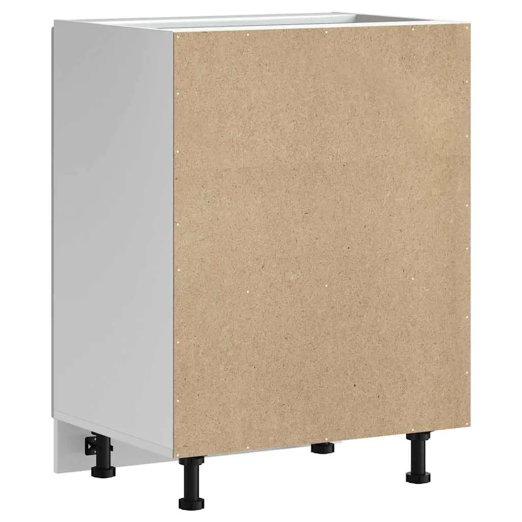 White Sink Base Cabinet Storage 60x46x81.5cm Engineered Wood for Kitchen Use