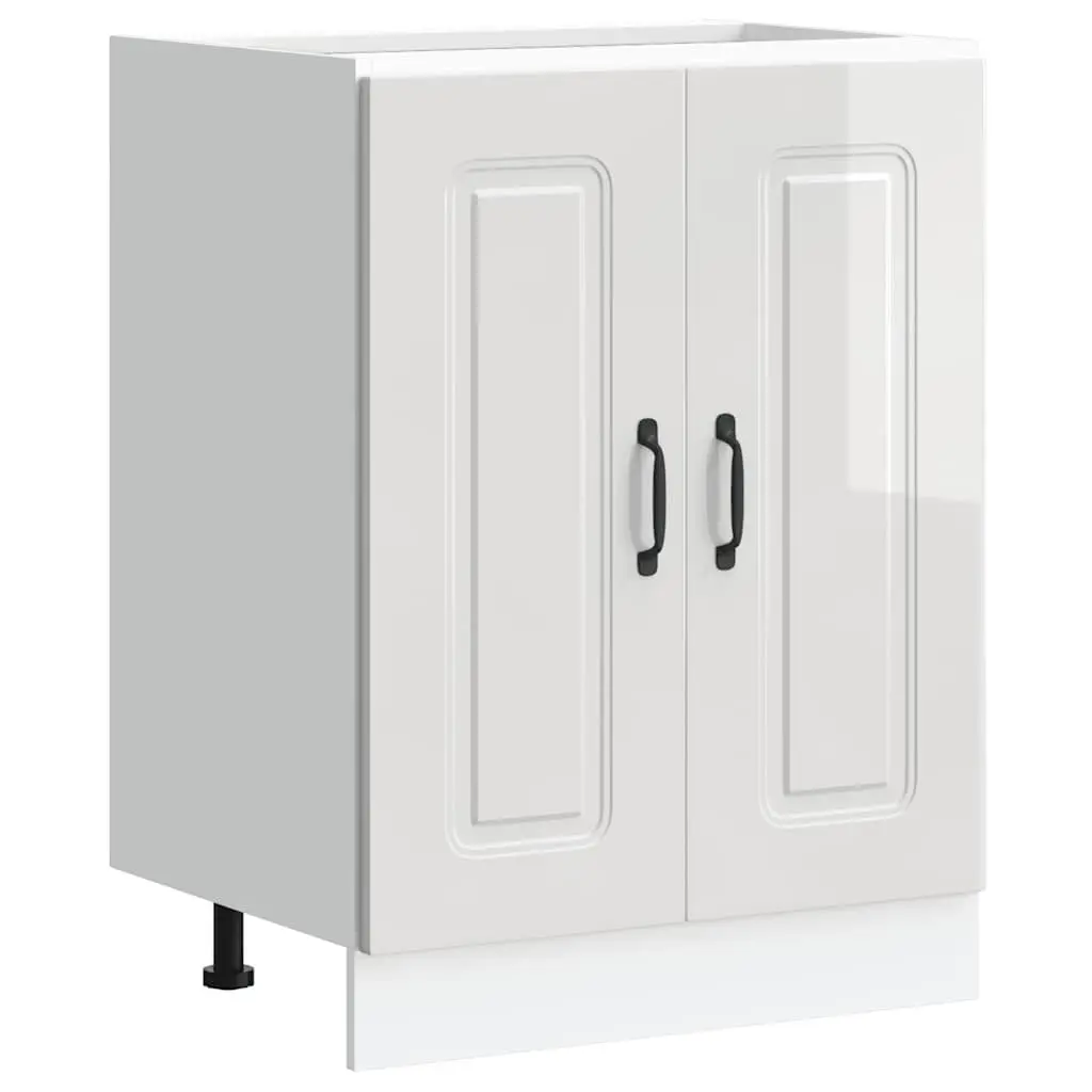 Sink Base Cabinet Kitchen Storage Cupboard White Engineered Wood 60x46x81.5cm