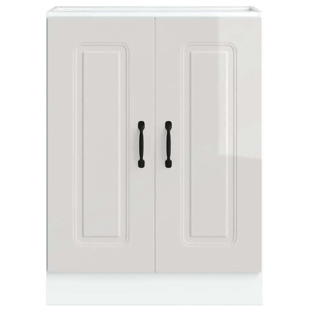 Sink Base Cabinet Kitchen Storage Cupboard White Engineered Wood 60x46x81.5cm