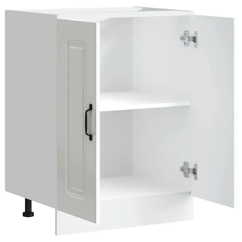 Sink Base Cabinet Kitchen Storage Cupboard White Engineered Wood 60x46x81.5cm