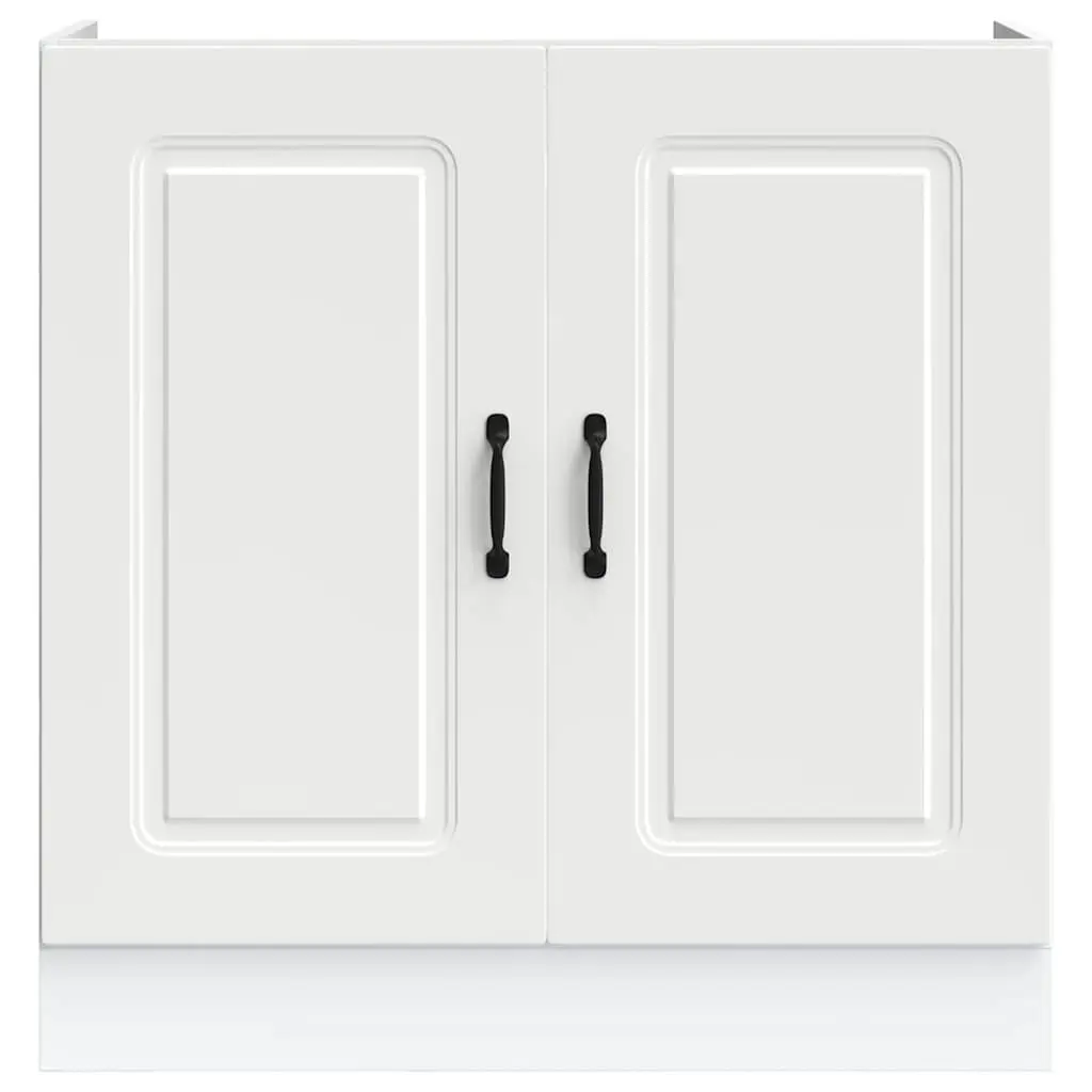 Sink Base Cabinet Kitchen Storage Engineered Wood White 80x46x81.5cm Organiser