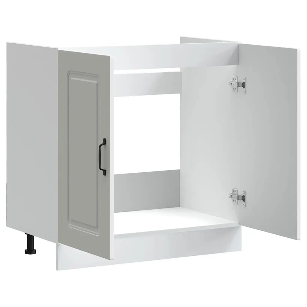 Sink Base Cabinet Kitchen Storage Engineered Wood White 80x46x81.5cm Organiser